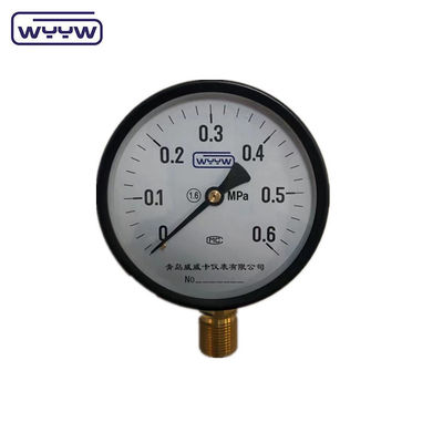 100 mm czarna stalowa rurka typu bourdon podłączenie dolne MPa common rail manometr