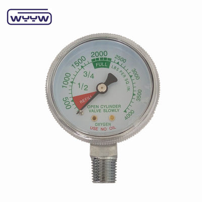 Ceny fabryczne 0-4000psi chromowane do użytku medycznego bez wchodzenia do dna oleju 50mm chromowany miernik ciśnienia butli tlenowych