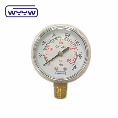Ceny fabryczne 0-4000psi chromowane do użytku medycznego bez wchodzenia do dna oleju 50mm chromowany miernik ciśnienia butli tlenowych