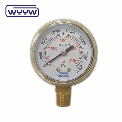 Ceny fabryczne 0-4000psi chromowane do użytku medycznego bez wchodzenia do dna oleju 50mm chromowany miernik ciśnienia butli tlenowych