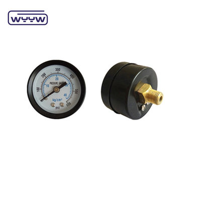 Osiowy 60 mm Manometr łącznik miedziana miernik ciśnienia Czarny materiał stalowy