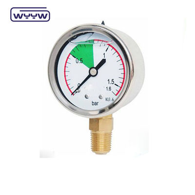Zatwierdzenie CE EN837-1 Glicerynę do napełniania olejem Hydrauliczne 0-25 bar G1/4&quot; wypełnione olejem miernik ciśnienia kolorowego