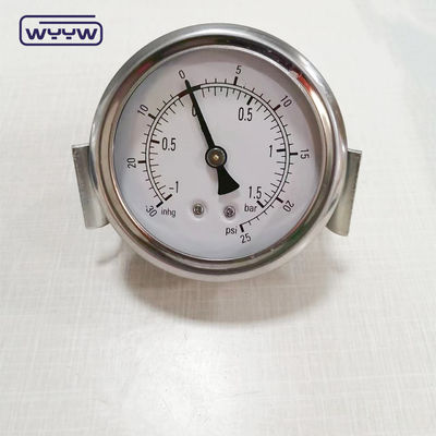 ss304 hydrauliczny gniazdo 1/4&quot; bsp 2,5&quot; osiowy wypełniony płynem gabaryt ciśnienia zacisku