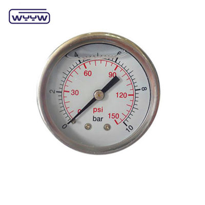 En837-1 63mm tylna całość z stali nierdzewnej miedzianego rurki burdonowej miernik ciśnienia 0-20bar/0-300psi 1/4&quot; przędzę NPT