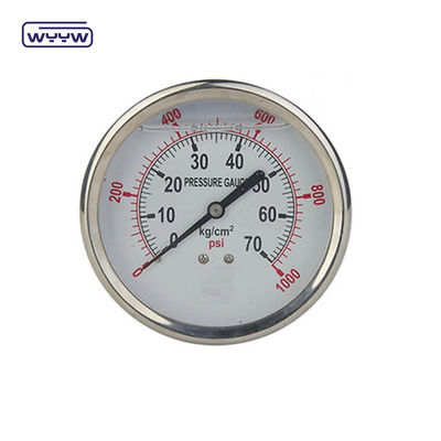 En837-1 63mm tylna całość z stali nierdzewnej miedzianego rurki burdonowej miernik ciśnienia 0-20bar/0-300psi 1/4&quot; przędzę NPT