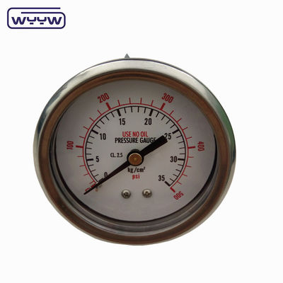 En837-1 63mm tylna całość z stali nierdzewnej miedzianego rurki burdonowej miernik ciśnienia 0-20bar/0-300psi 1/4&quot; przędzę NPT