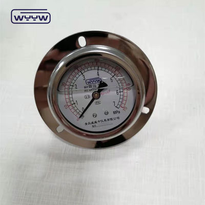 CE zatwierdzony 63mm EN837-1 bar psi podwójny miernik ciśnienia wypełniony olejem glicerynowym z przednią flansą