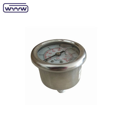 40mm ceneter z tyłu OEM 1/4&quot; bsp npt 1,5 cala twarz gliceryna wypełniony miernik ciśnienia