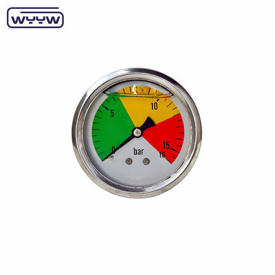 63mm EN837-1 woda hydrauliczna 0-10bar /psi olej wejściowy osiowy gliceryna wypełniony manometrem ciśnienia 2,5