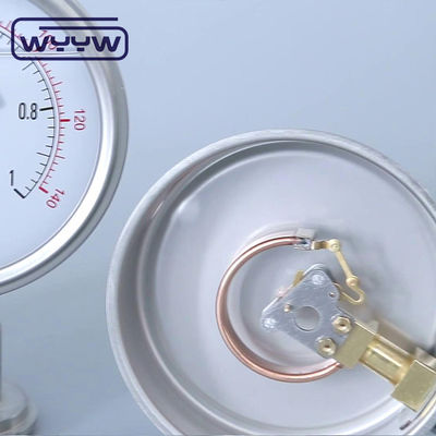 100 mm Węzeł olejowy chromowany rurka Bourdon Typ miernika ciśnienia