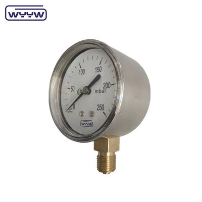 Manometr niskiego ciśnienia ze stali nierdzewnej Mbar Bellows 63mm 0-6 Kpa Miernik ciśnienia