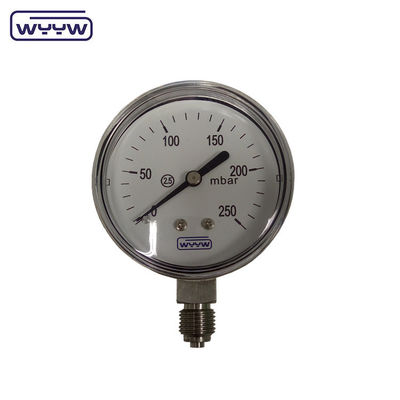 MMWC &amp; Mbar 63mm Manometr pomiaru ciśnienia kapsułki Materiał ze stali nierdzewnej