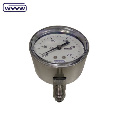 MMWC &amp; Mbar 63mm Manometr pomiaru ciśnienia kapsułki Materiał ze stali nierdzewnej