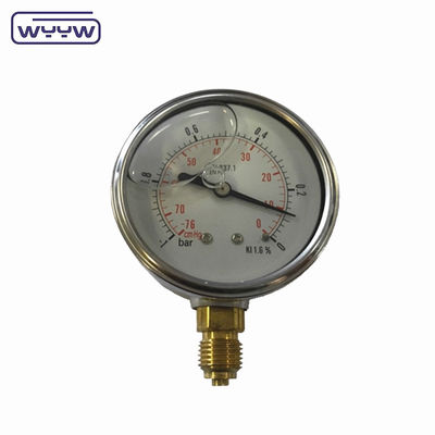SS304 Pudełko złożony miernik miernik ciśnienia kierunek promieniowy -1-1bar -15-15psi 100mm napełnienie olejem