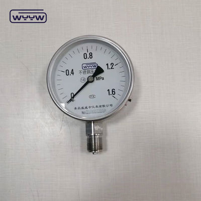 100mm dokładny KL1.6 ze stali nierdzewnej, powietrze, tlen, suche użycie bez miernika ciśnienia oleju