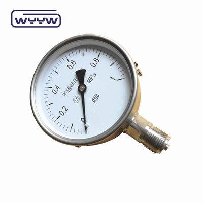 Y-100H nie używać oleju tlenu 100mm wysokiej precyzji dolnej M20X1.5 G1/2&quot; suche wszystkie ze stali nierdzewnej miernika ciśnienia
