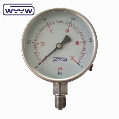 Sucha miernika ciśnienia ze stali nierdzewnej 100 mm OEM ODM OBM