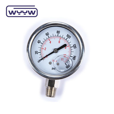 60 mm Ciśnieniozmierzacz wypełniony płynem 250 bar Manometr EN 837-1