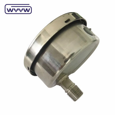 Połączenie z tyłu 100 mm wypełniony olejem miernik ciśnienia Ss304 ze stali nierdzewnej