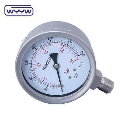 100 mm Wszystkie SS304 bezpieczeństwo szkło bagnet miernik ciśnienia 1 rok gwarancji