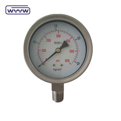 100 mm Wszystkie SS304 bezpieczeństwo szkło bagnet miernik ciśnienia 1 rok gwarancji