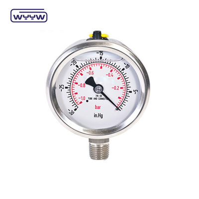 60 mm SS304 Przemysłowy Ciśnieniozmierzacz przewodów U wypełniony płynem Manometer przewodów Bourdon