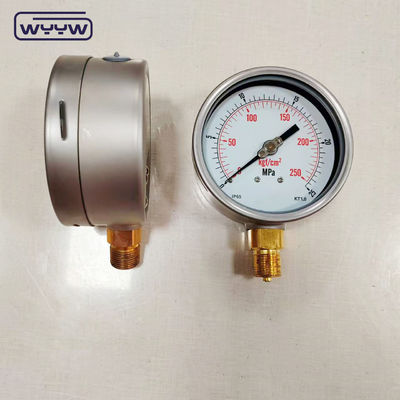 Zestaw z stali nierdzewnej Bezel Manometer Ciśnienie gazu 0-25MPa 0-250kgf/Cm2