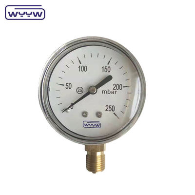 63mm 100mm 150mm Kapsułka miernik ciśnienia z czarną stalową lub stalową obudową i aluminiowym czarnym wskaźnikiem