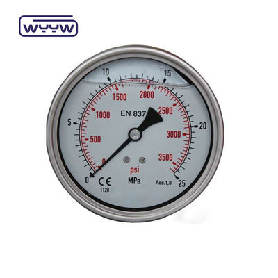 Rurociąg Bourton ze stali nierdzewnej Ciśnienioznacznik wypełniony płynem Ciężkość 63 mm 100 mm 150 mm