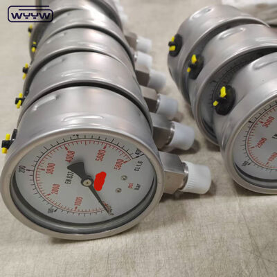 Silikonowy glicerynę wypełniony bezel pierścieniowy miernik ciśnienia z 100 mm tarczy i podłogi do zastosowań przemysłowych