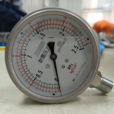4-calowy 100 mm płynny hydrauliczny ciśnieniozmierzacz z zakresem 0-2.5MPa/0-25kgf/cm2 i konstrukcją odporną na wstrząsy