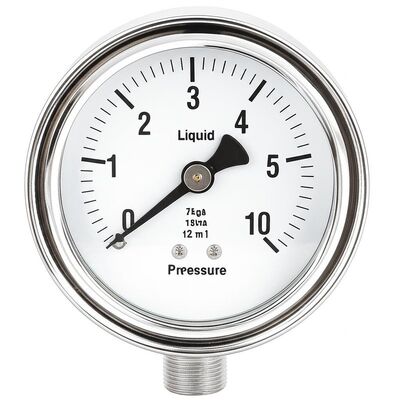 4-calowy 100 mm płynny hydrauliczny ciśnieniozmierzacz z zakresem 0-2.5MPa/0-25kgf/cm2 i konstrukcją odporną na wstrząsy