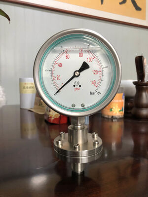 Manometr ze stali nierdzewnej z membraną i zabezpieczeniem membrany do zastosowań chemicznych i sanitarnych