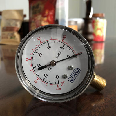 2.5" 60mm Manometr próżniowy kapsułowy | -30 inHg / -100 kPa | Podwójna skala